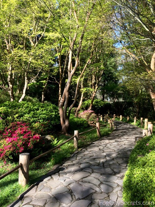 Stone pathway through the Japanese Tea Garden in SF