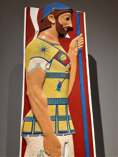 Greek statue reconstruction, warrior, Legion of Honor Museum