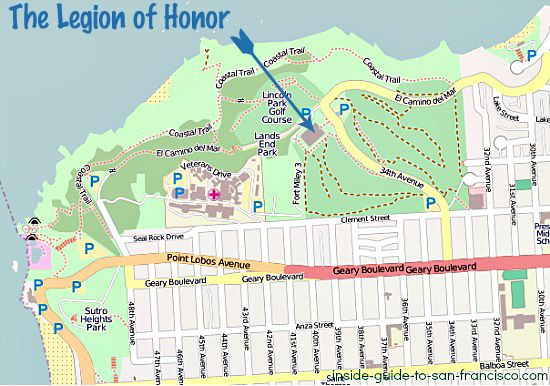 Map of the Legion of Honor San Francisco
