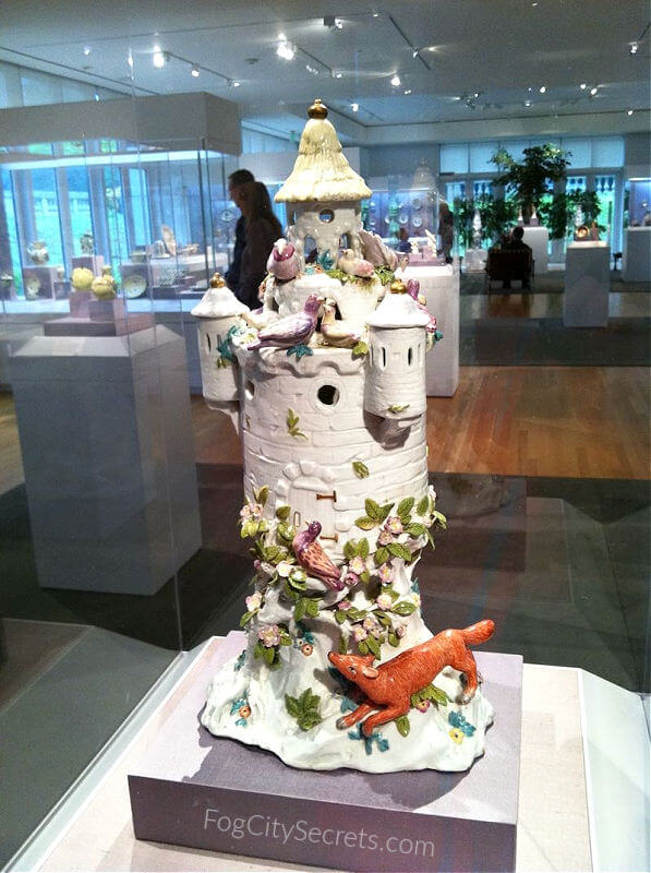 Fanciful tea pot in Legion of Honor porcelain gallery