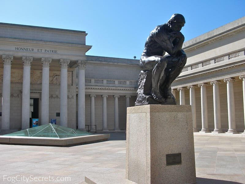 Rodin's Thinker greets visitors to the Legion of Honor Museum, SF