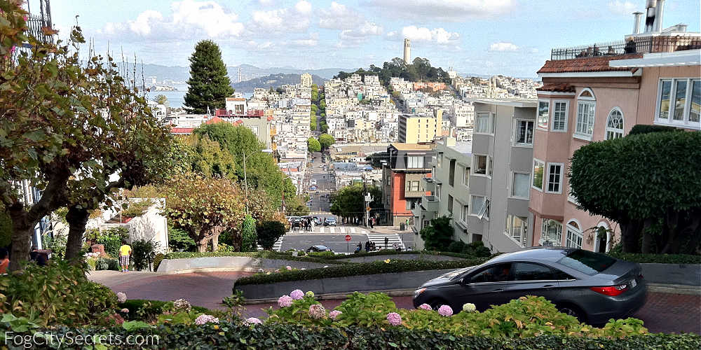 Driving down Lombard Street