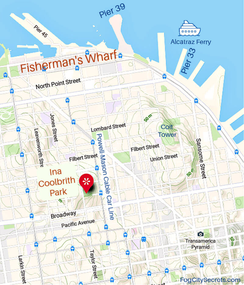 Map of Ina Coolbrith Park in San Francisco Map of Ina Coolbrith Park in San Francisco