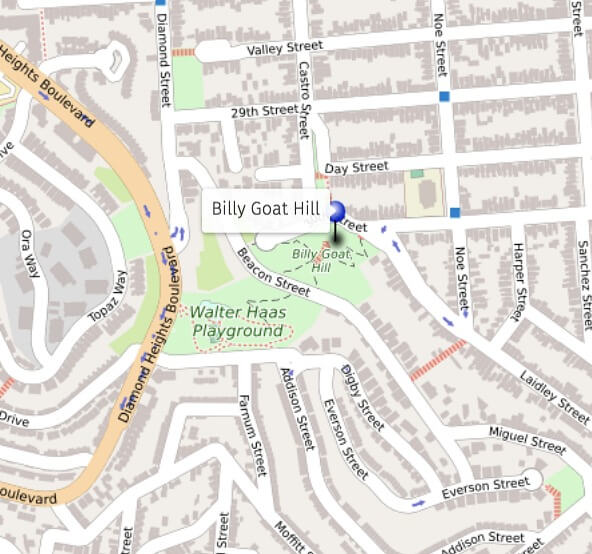 Map of Billy Goat Hill in San Francisco