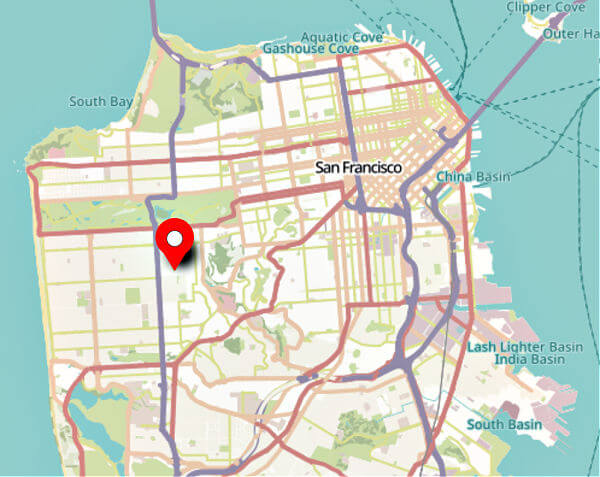 Map of location of Grandview Park in San Francisco