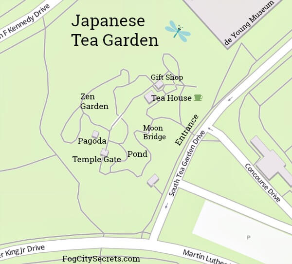 Map of the Japanese Tea Garden in Golden Gate Park SF Map of the Japanese Tea Garden in Golden Gate Park SF