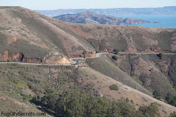 Marin Headlands, third turnout for parking on Conzelman Road Marin Headlands, third turnout for parking on Conzelman Road