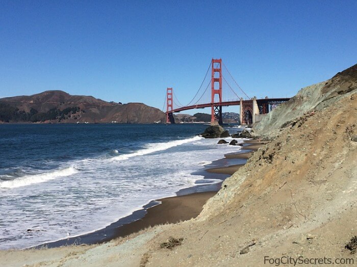 View of Golden Gate Bridge from Marshall's Beach