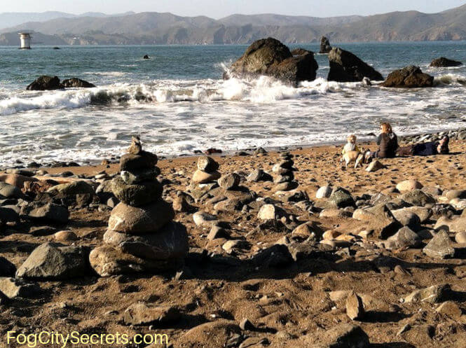 Stacked rocks at Mile Rock Beach Stacked rocks at Mile Rock Beach