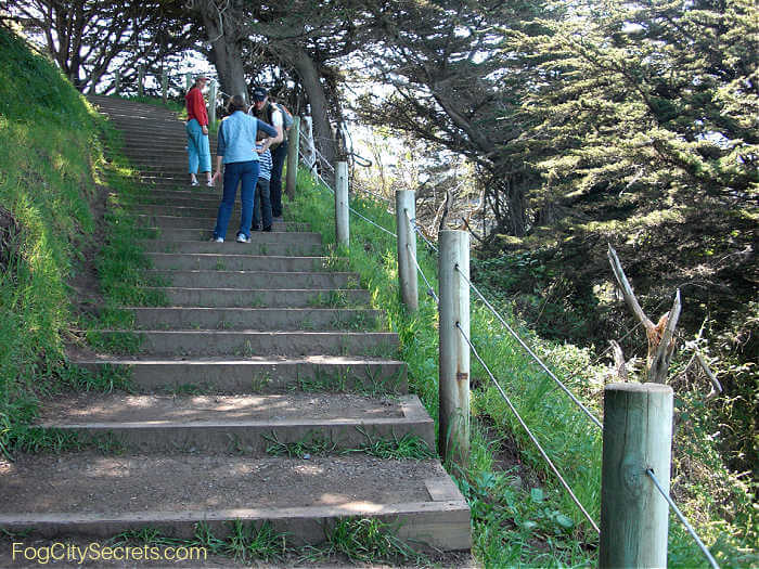 Steep stairs heading to Mile Rock Beach Steep stairs heading to Mile Rock Beach