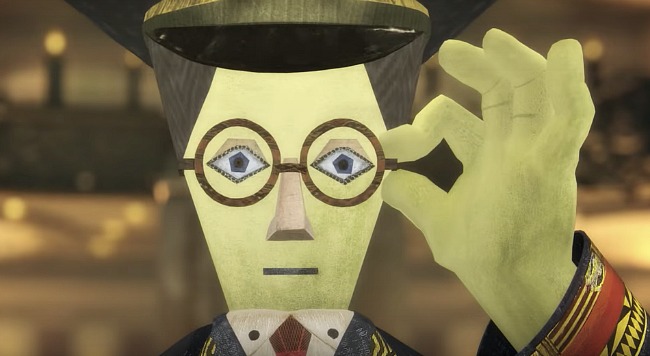 Conductor with glasses, scene from anime film, Mirai