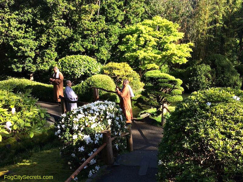 Buddhist monks in the Japanese Tea Garden SF