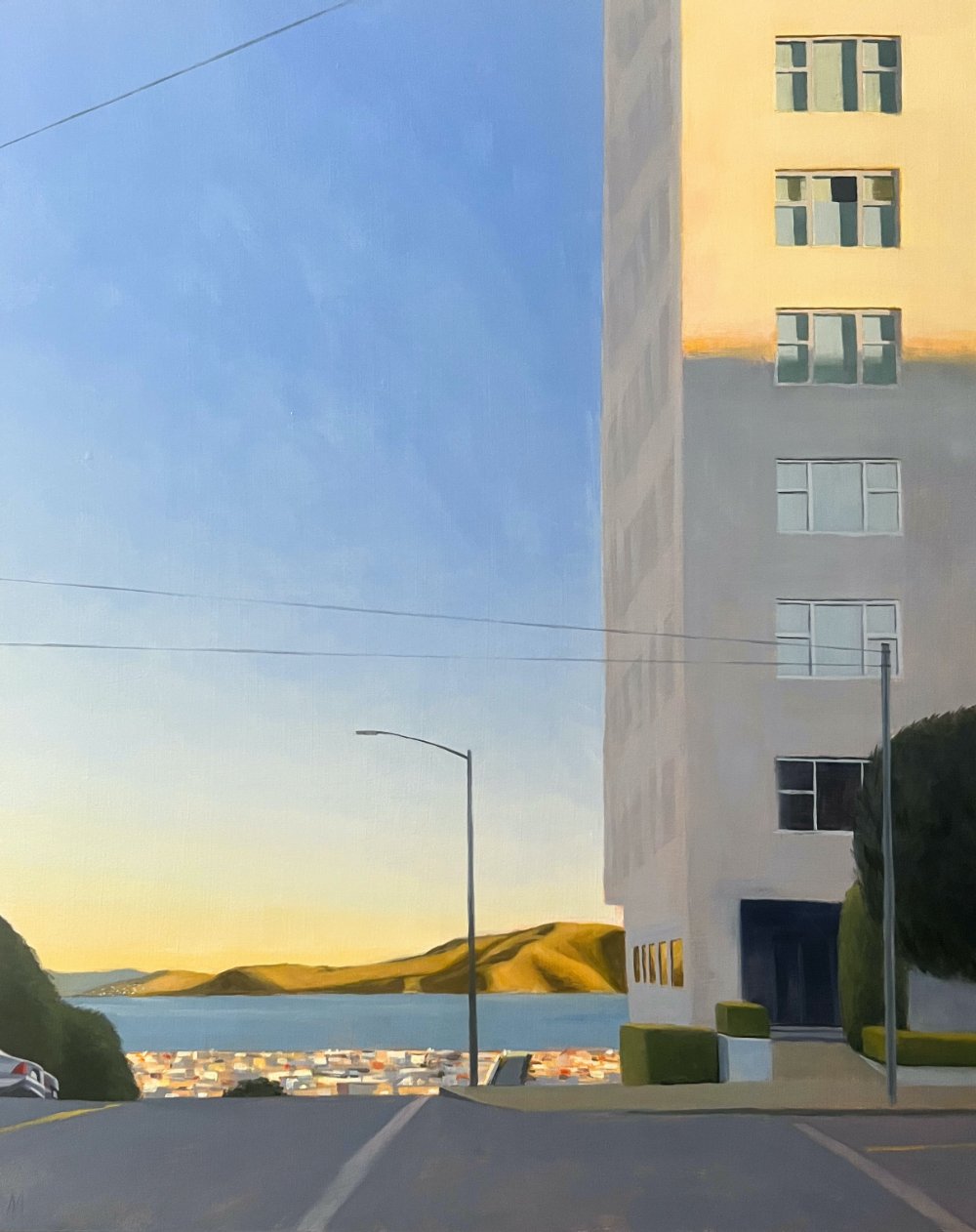 Musgrove painting of view of SF Bay from Fillmore Street