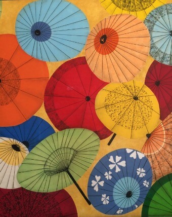 parasol mural in east mall, san francisco japantown