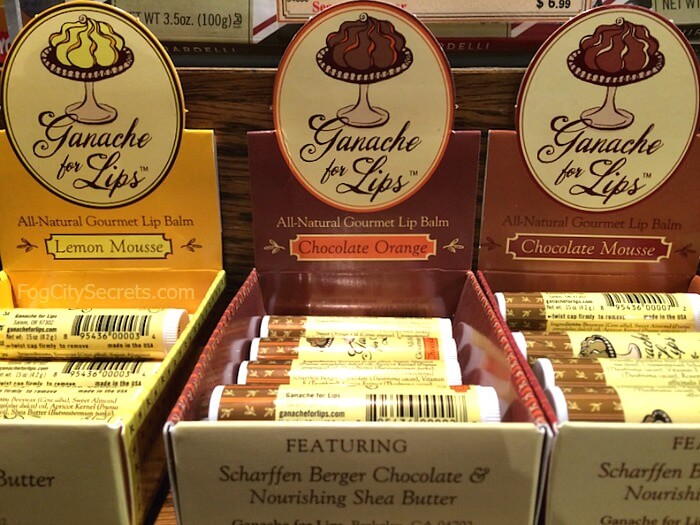 Boxes of chocolate chapstick in shop on Pier 39