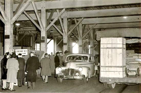 Boarding a ship at Pier 44 in San Francisco in 1947 Boarding a ship at Pier 44 in San Francisco in 1947