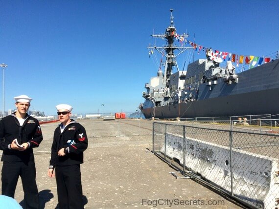 US sailors at Pier 80 during Fleet Week in SF