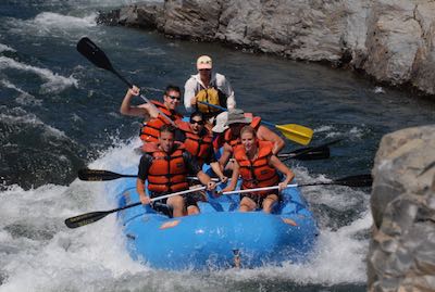 Boat rafting on American river