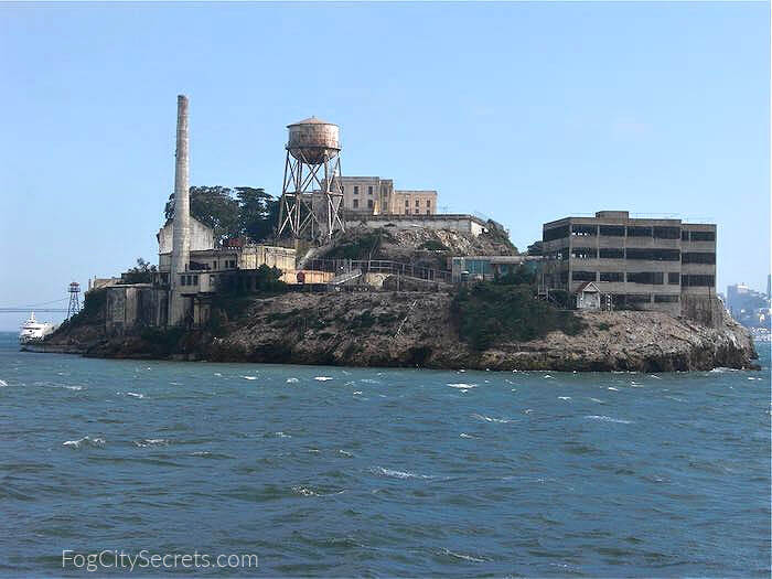 Back view of Alcatraz Island from bay cruise.