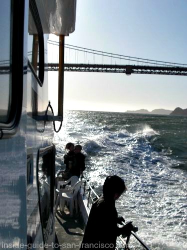 On fishing boat returning from the Golden Gate Bridge