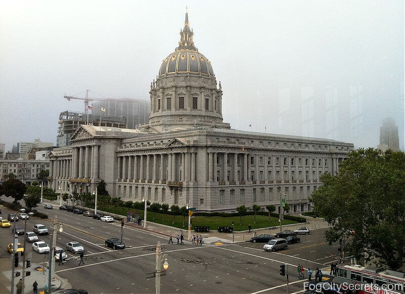 San Francisco City Hall in the fog