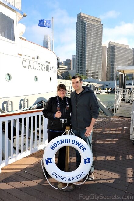 cruise ship under golden gate bridge