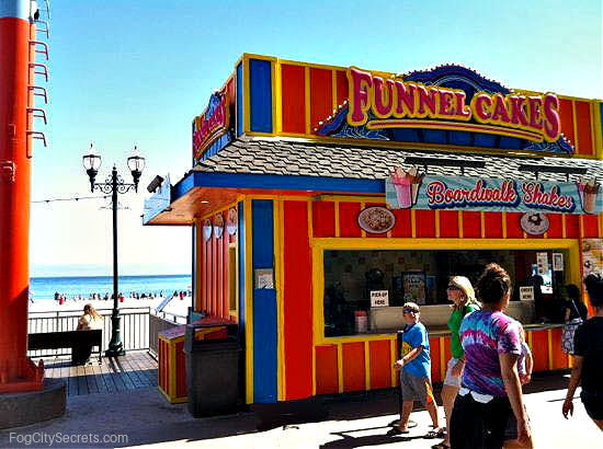 Funnel Cakes booth at the Santa Cruz Boardwalk