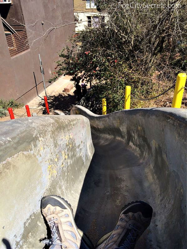 Sitting at the top of the Seward Street Slides