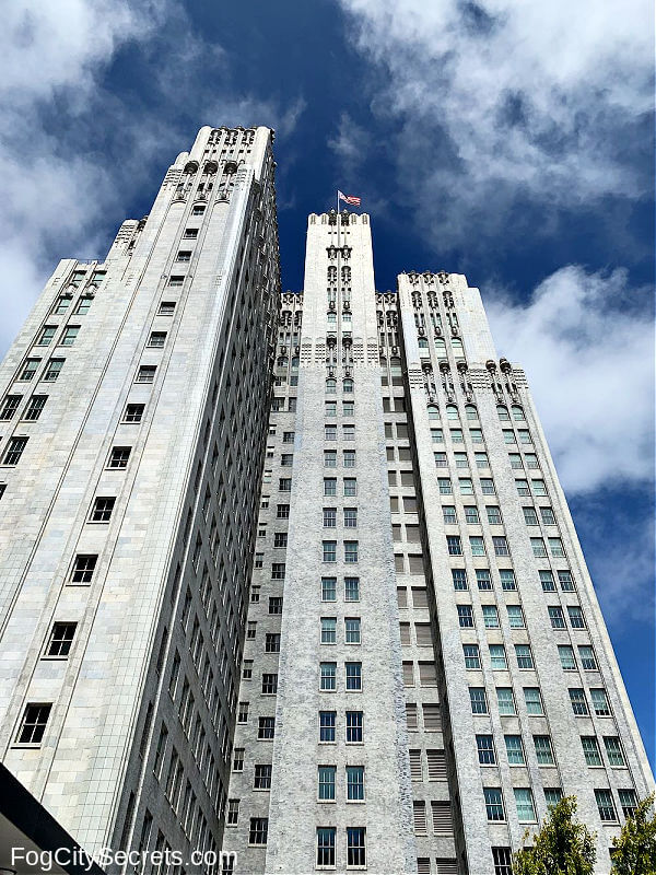 Art deco San Francisco skyscraper behind SF MOMA