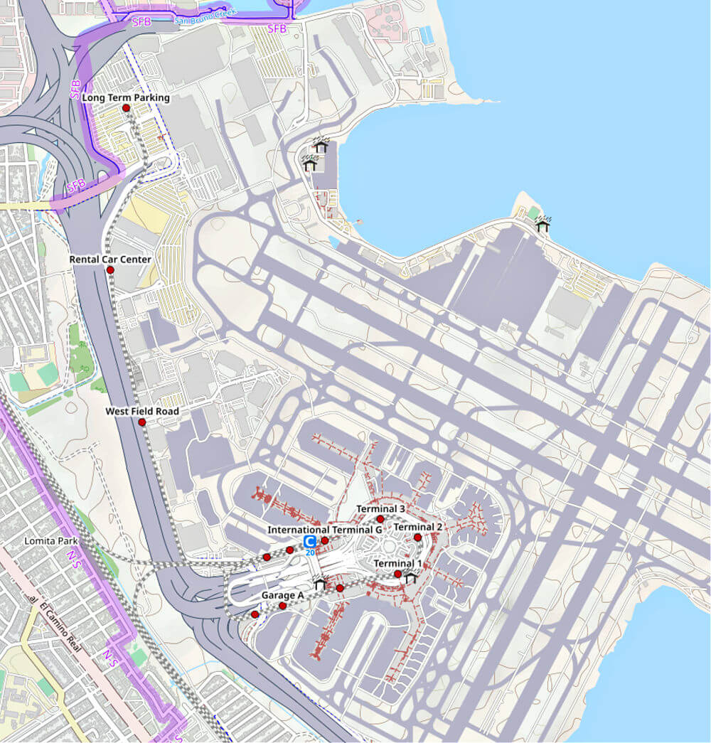 SFO Air Train map