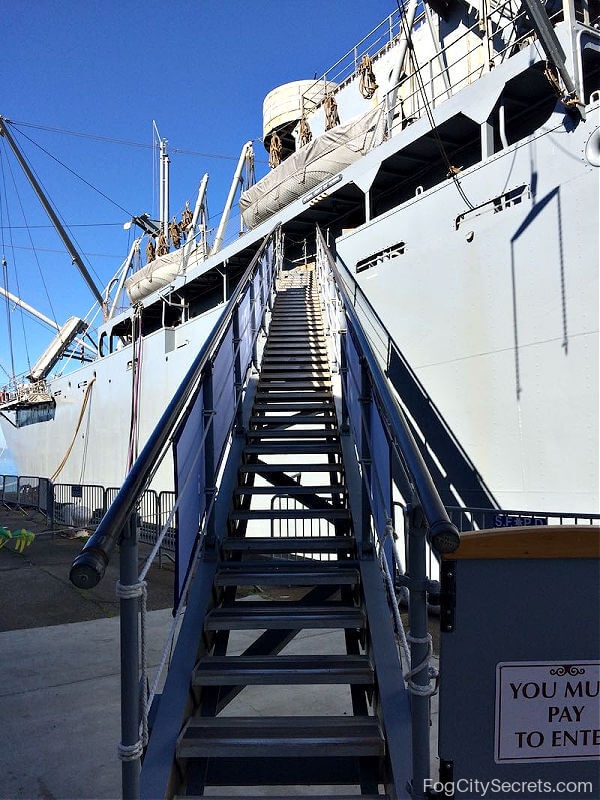 Gangplank leading to the SS Jeremiah O'Brien liberty ship in SF