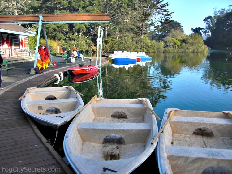 Rowboats for rent at Stow Lake, Golden Gate Park, SF