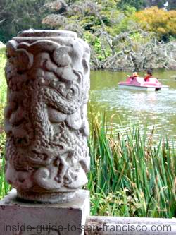 Carved pillar on Chinese Pavilion at Stow Lake