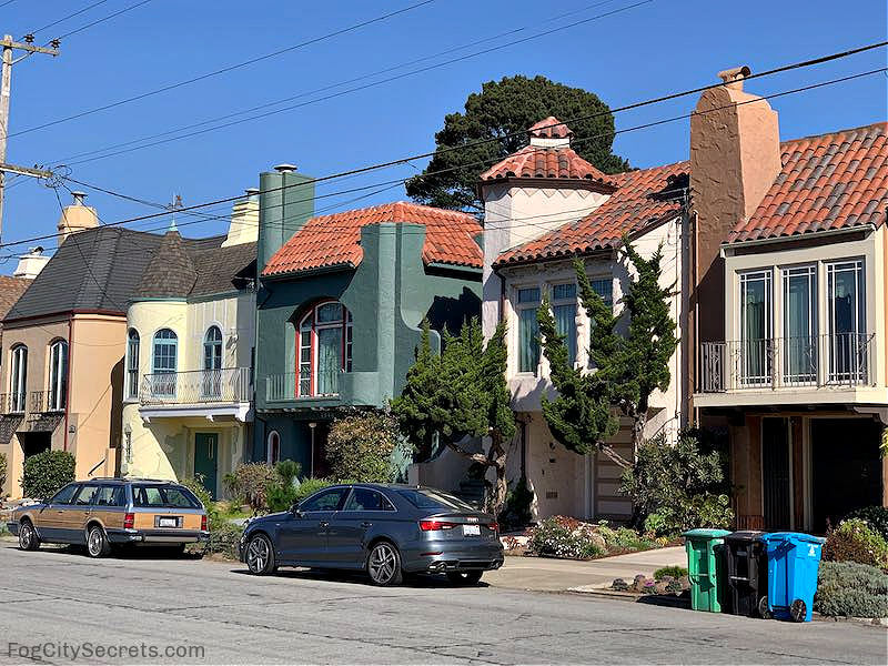 Row of houses in San Francisco's Sunset District