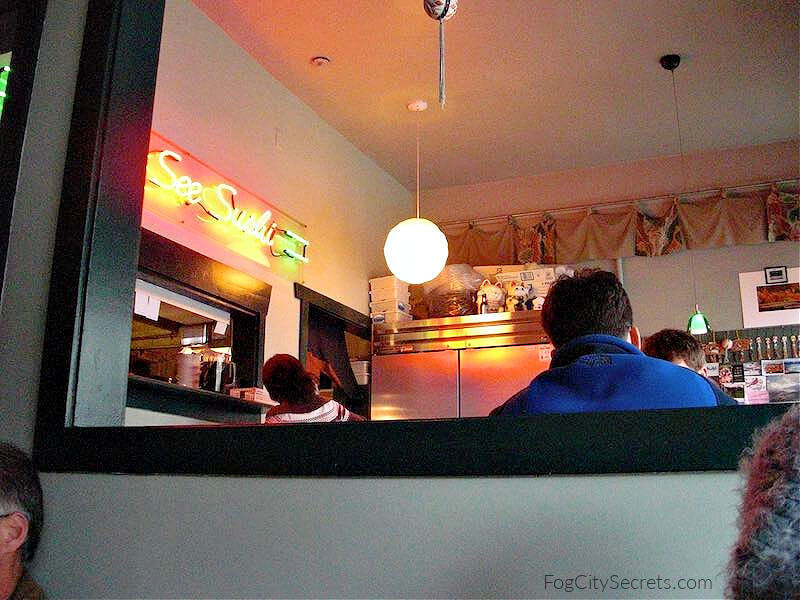 Interior of You See Sushi restaurant in San Francisco