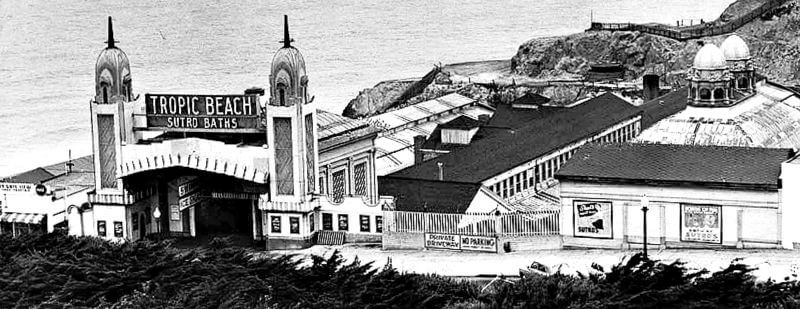 View of Sutro Baths entrance aerial view