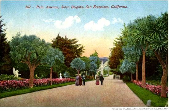 Sutro Heights promenade vintage postcard Sutro Heights promenade vintage postcard