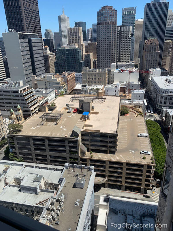Aerial view of Sutter-Stockton Garage in SF from 450 Sutter