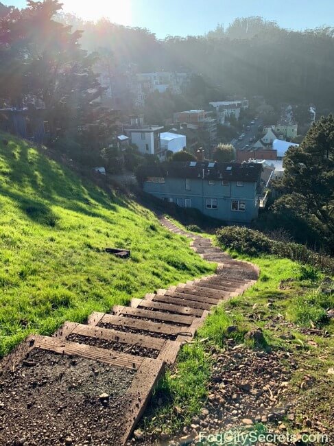 Rough steps up to Tank Hill