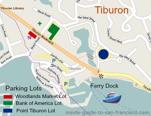 Parking lots map of Tiburon Parking lots map of Tiburon