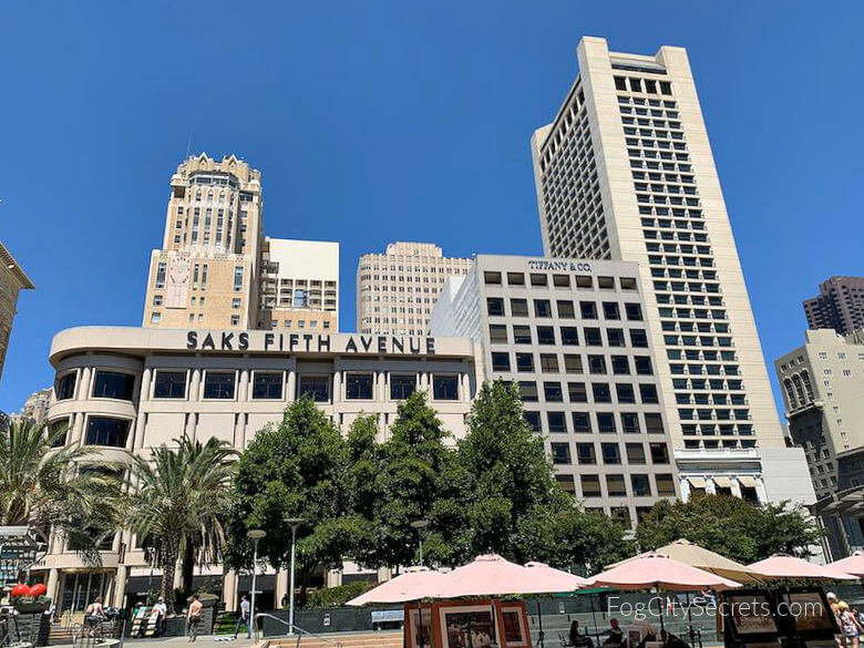 Stores and Grand Hyatt Hotel on Union Square, San Francisco