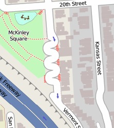 Map of Vermont Street Curves, San Francisco Map of Vermont Street Curves, San Francisco