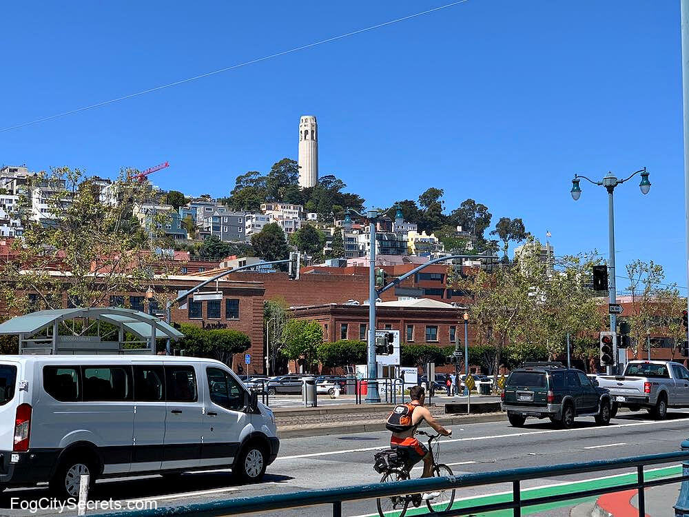 Coit Tower seen from the waterfront