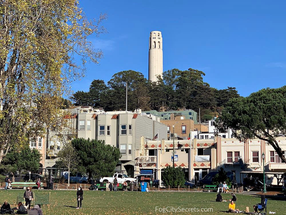Coit Tower seen from North Beach SF