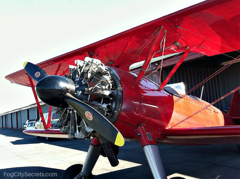 Red biplane trainer, Boeing Stearman Red biplane trainer, Boeing Stearman