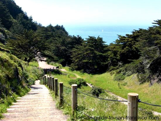 Steep stairs on Lands End Coastal Trail